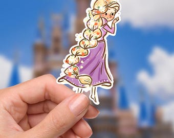 ロストプリンセスの旗布ステッカー/太陽のラプンツェルの塔の上の
