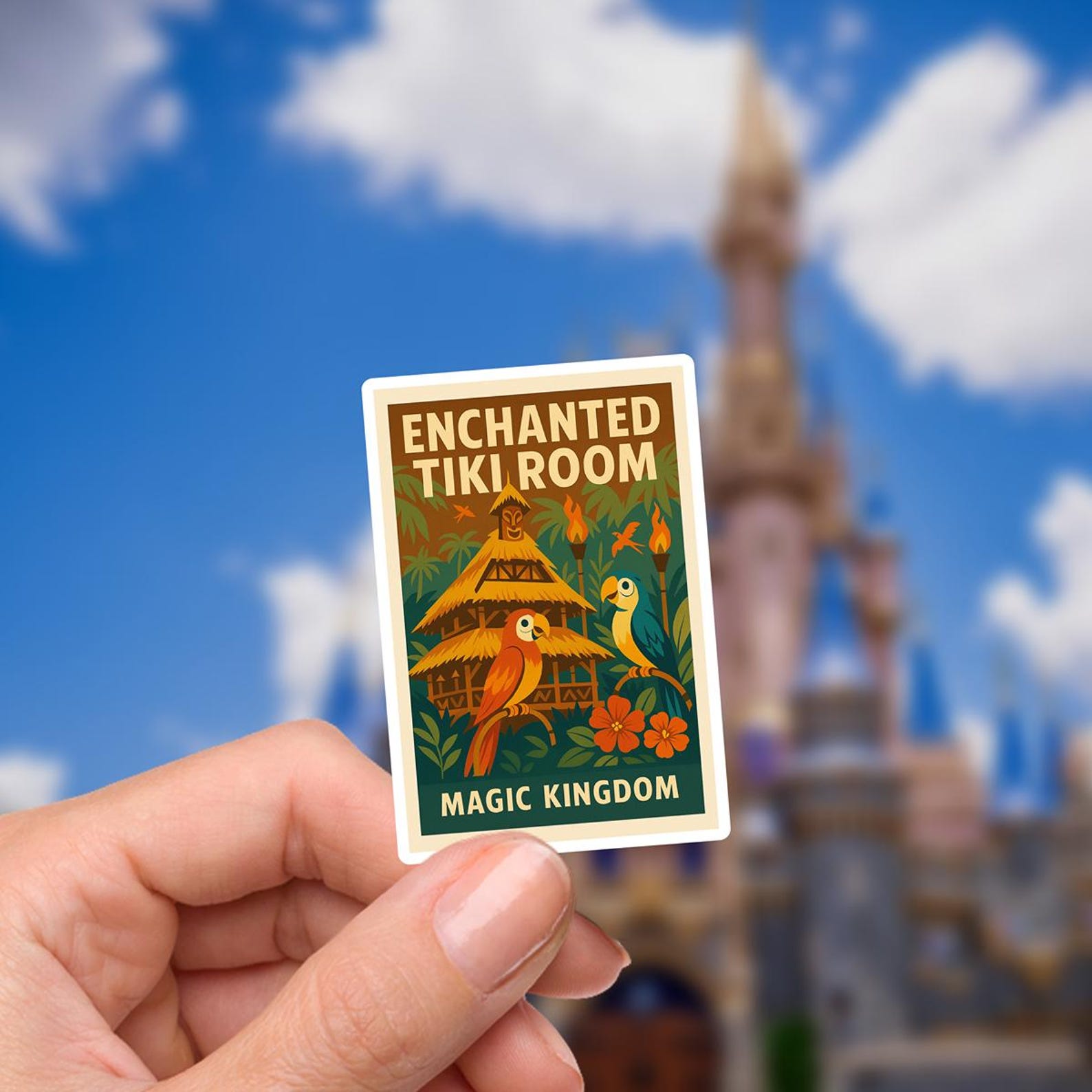 Tiki Notebook Disney Magic Kingdom Tiki Room Sticker Waterproof Disney Laptop ...