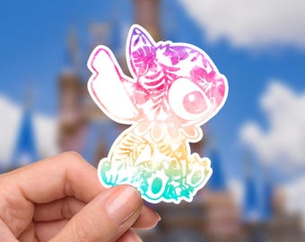 Naklejka Stitch: wodoodporna naklejka winylowa na laptopa, butelkę z wodą