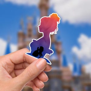 Disneyy Die Schöne und das Biest Tale so alt wie die ZeitWasserfeste Disney Laptop Aufkleber/ Ohana Aloha Planer Schreibwaren Aufkleber Wasserflasche Handy