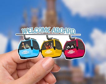 Disney SkyLiner Schlosswelt Aufkleber Wasserdichter Disney Laptop, Disneying Freizeitpark Urlaub, Schlosspark Maus