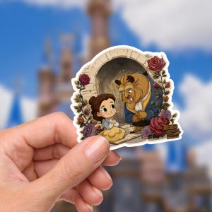 Beauty and the Beast Books Sticker - Waterproof Vinyl