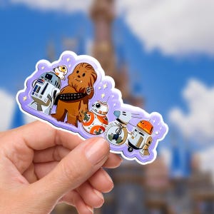 Star Wars Chewbacca and Friends sticker waterdicht Chewie, R2D2, BB-8 Disney, Disneying Theme Park Vacation, Castle Park Mouse, Stars Wars