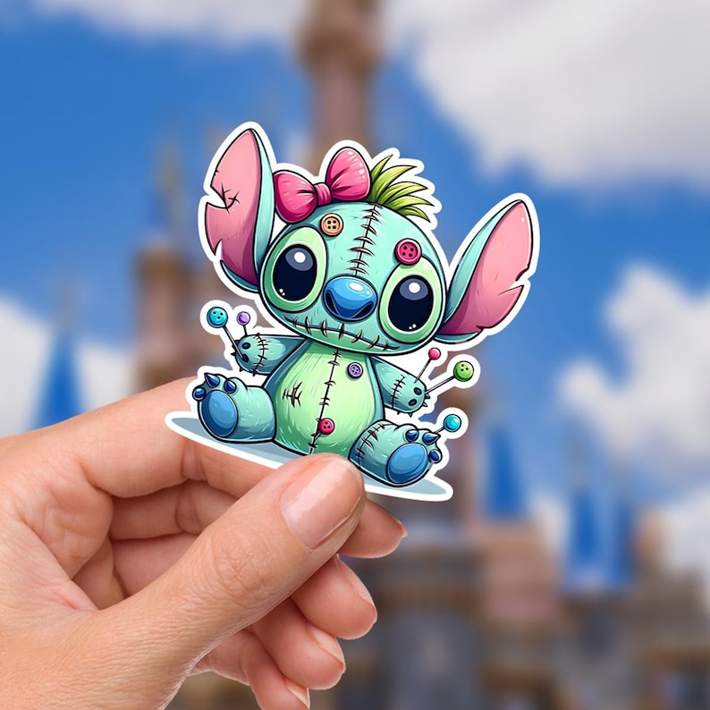 Stitch & Scrump Disney Sticker: Waterproof Vinyl Decal for Laptop, Water Bottle Disney Gift, Disney Present