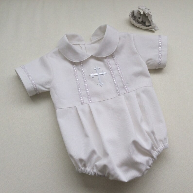 baby boy christening romper