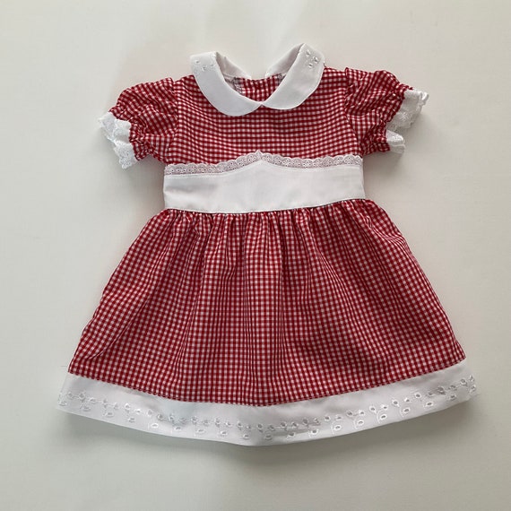 chinese dress ladies Red Smocked Santa Lace Trim Dress