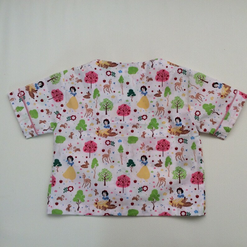 Summer Pyjamas Cotton US 12-18 Months Snow White Pyjamas READY to SHIP Australian Seller Girls Pyjamas Button Front Pyjamas Size 1
