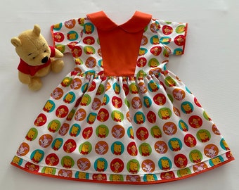 Winnie the Pooh Dress, Toddler Girl Dress, Peter Pan Collar Dress, Birthday Dress, Disney Dress, Australia Seller - Size 1 (US 12-18 Months)