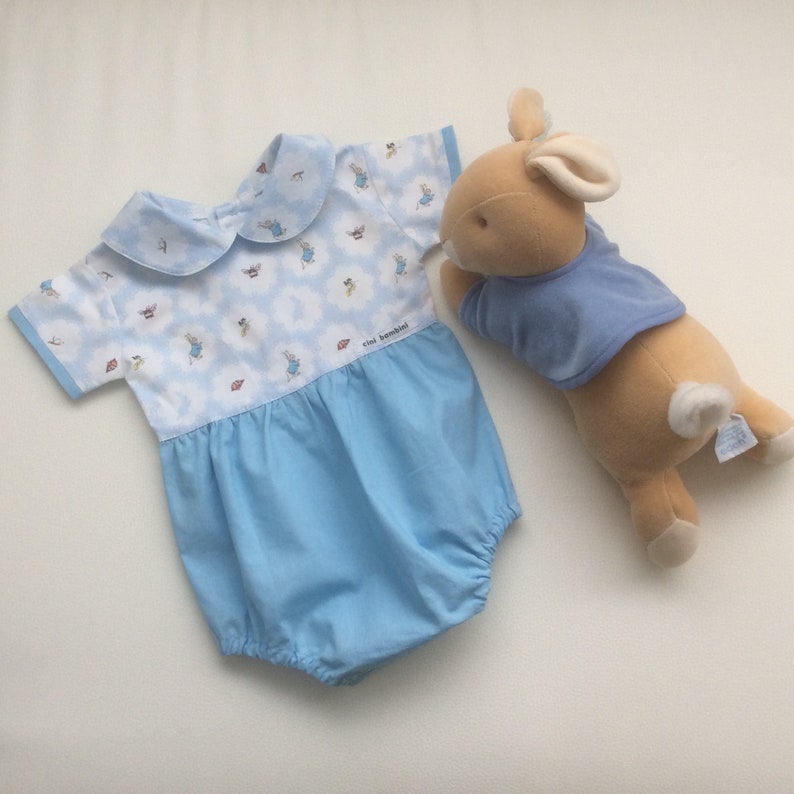 baby boy peter rabbit romper