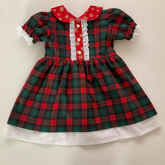 Toddler Christmas Dress Girls Christmas Dress Peter Pan Collar Dress Tartan Dress Plaid Dress Holiday Dress Size 1 US 12 18 Months Etsy UK