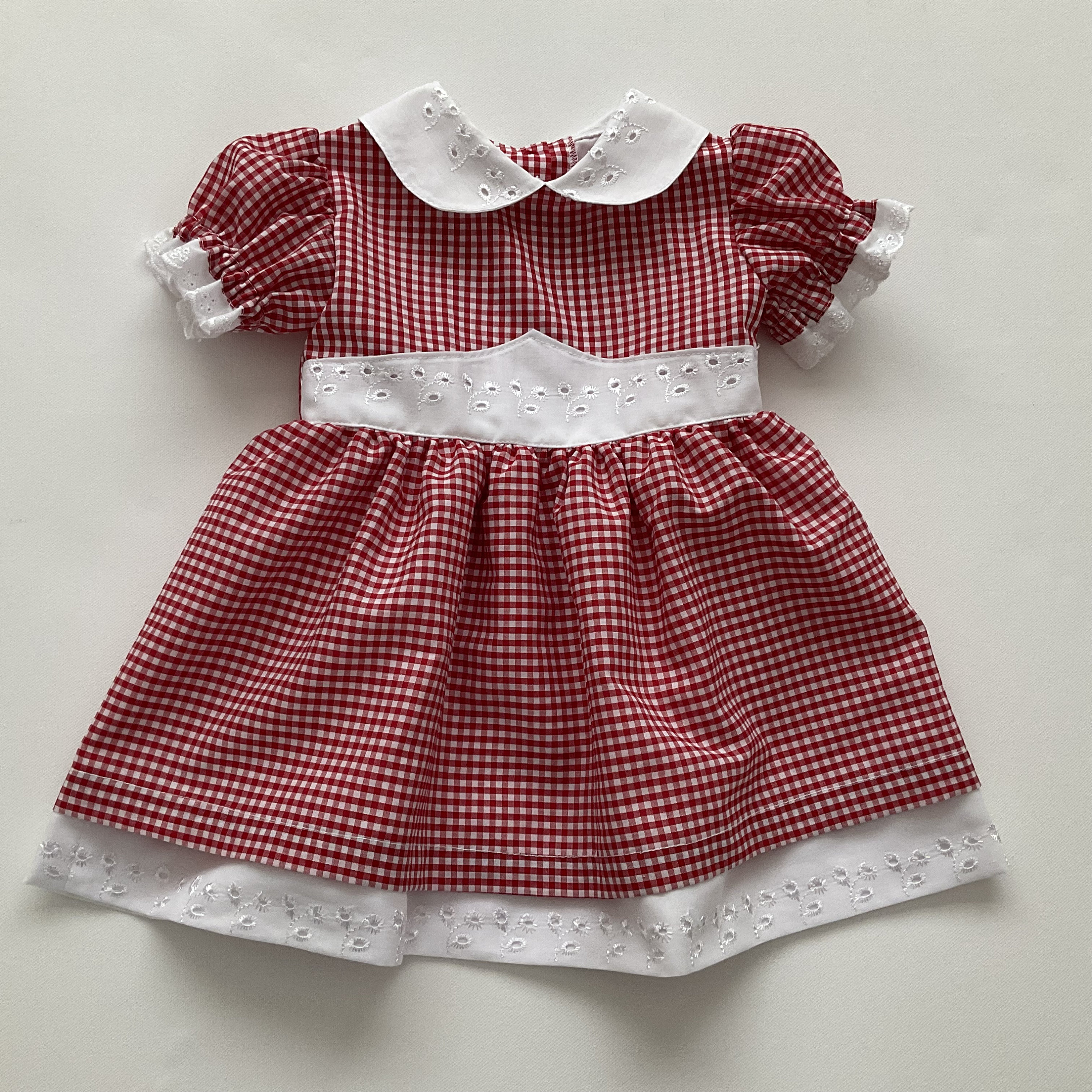 Robe rouge à carreaux vichy pour fille, robe de Noël, robe bébé