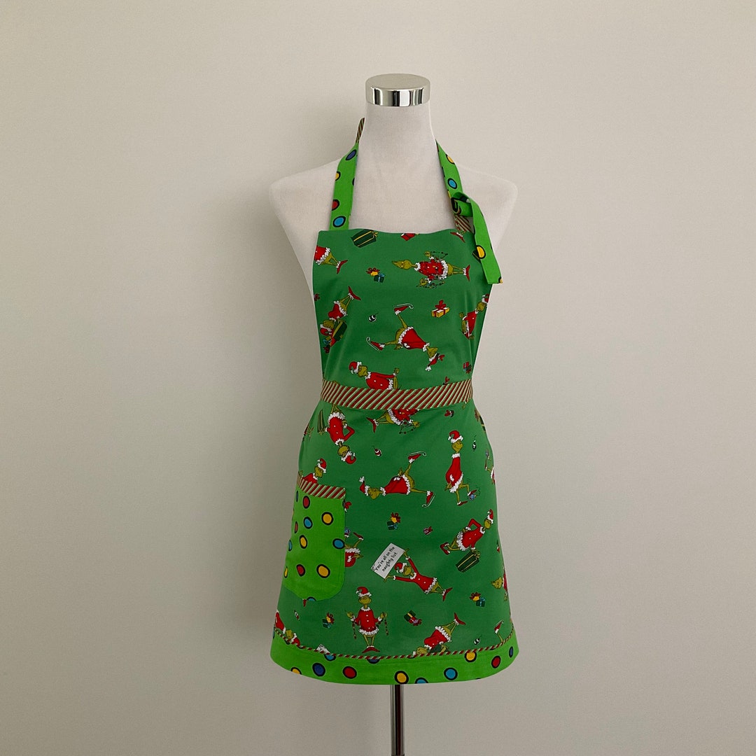Dr Seuss Apron, Grinch Apron, Christmas Apron, Kitchen Apron, Hostess