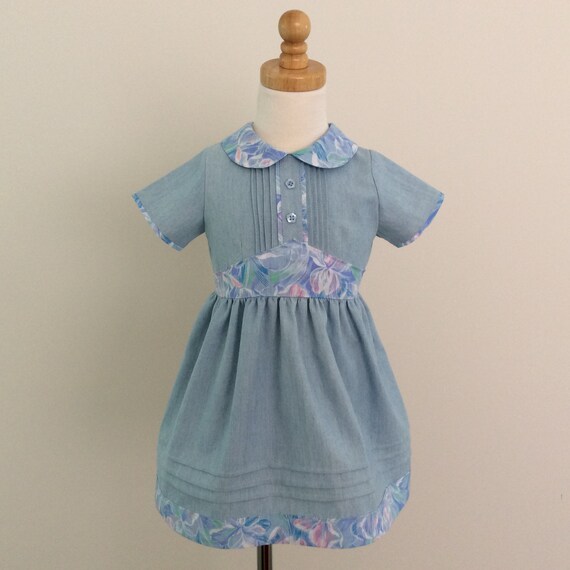 navy blue swing dress Knit Stripe Peter Pan Collar Dress  Bayou Blanks