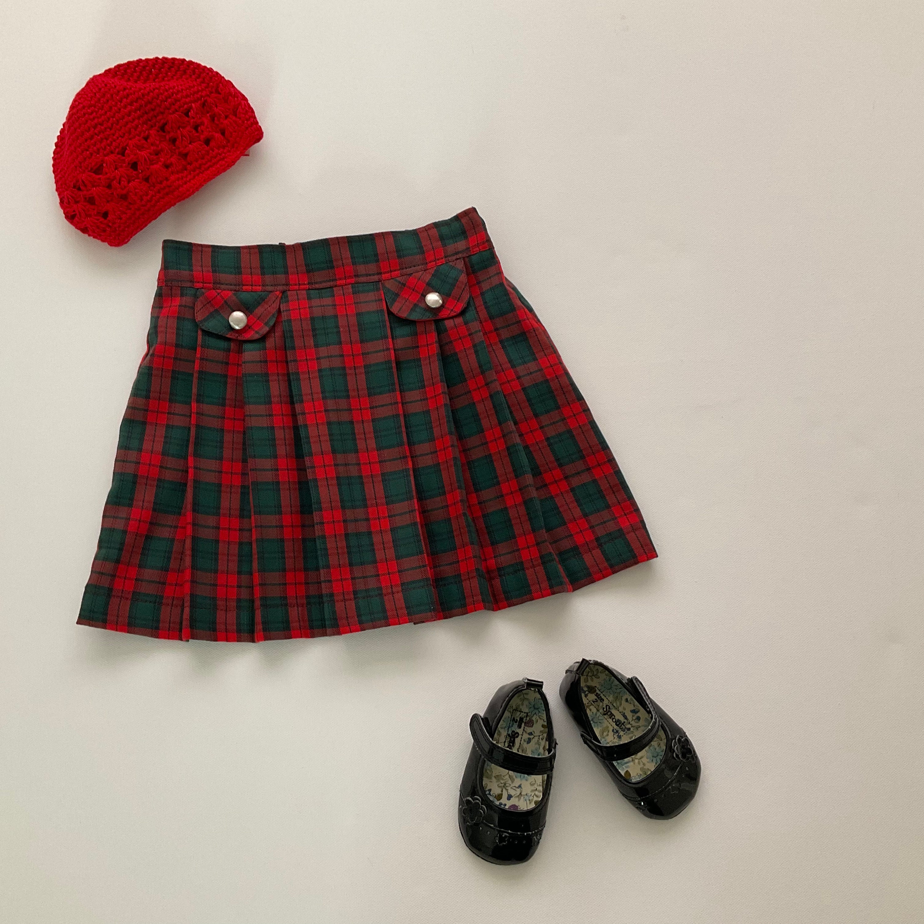 MSemis Girls Kids Pleated Plaid Tartan Billie Kilt Skirt with Leather Buckled Straps Classic School Uniforms Mini Skirts 