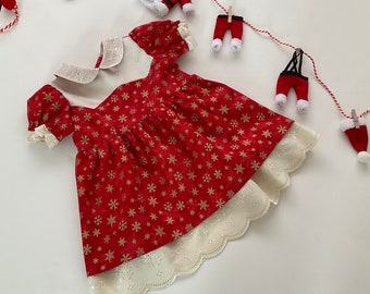 Toddler Christmas Dress, Girls Christmas Dress, Red and Gold Festive Dress, Girls Dress, Peter Pan Collar Dress, Australia Seller - Size 2