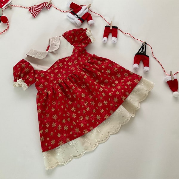 Toddler Christmas Dress, Girls Christmas Dress, Red and Gold Festive Dress, Girls Dress, Peter Pan Collar Dress, Australia Seller - Size 2