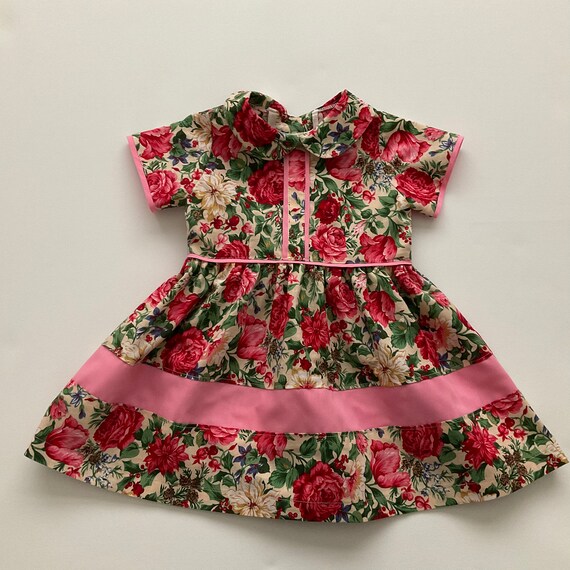 Floral Dress - Size 2 (US 2T), Girls Dress, Peter Pan Collar Dress  