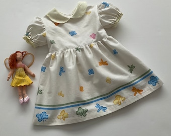 Girls Peter Pan Collar Dress, Puff Sleeve Dress, Toddler Dress, Birthday Dress, Baby Girl Dress, Girls Outfit, Butterflies, Australia Seller