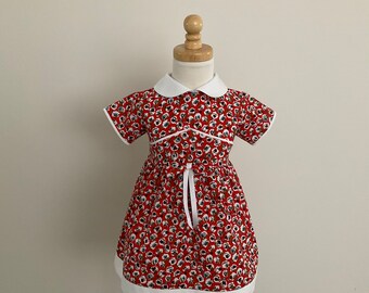 Girls Floral Dress - Size 0, (US 12 Months), Cotton Dress, Toddler Dress, Classic Dress, Yoke Dress, Australia Seller, READY to SHIP