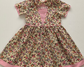 Girls Floral Dress - Size 4, Peter Pan Collar, Summer Dress, Spring Dress, Cotton Dress, Short Sleeves, Australia Seller, READY to SHIP