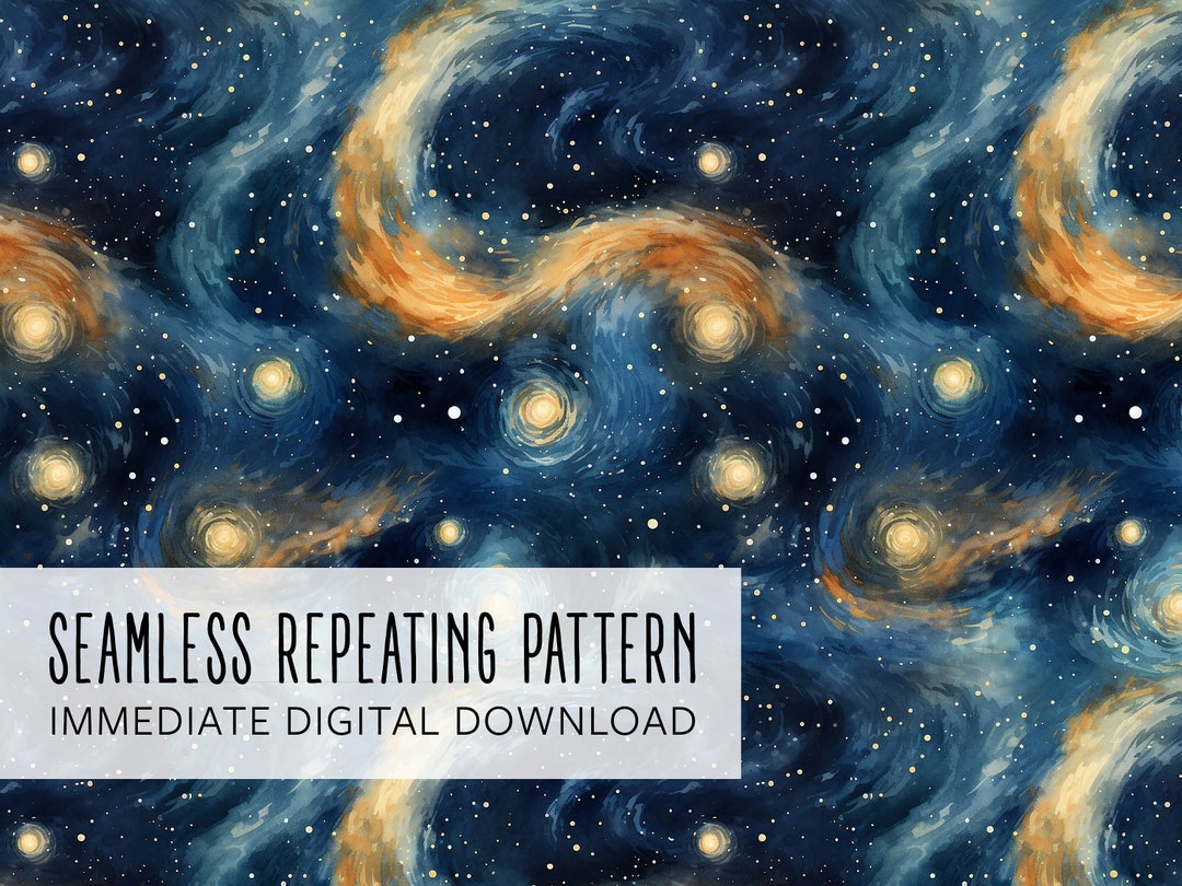 Starry Night Digital Seamless Pattern File - Etsy