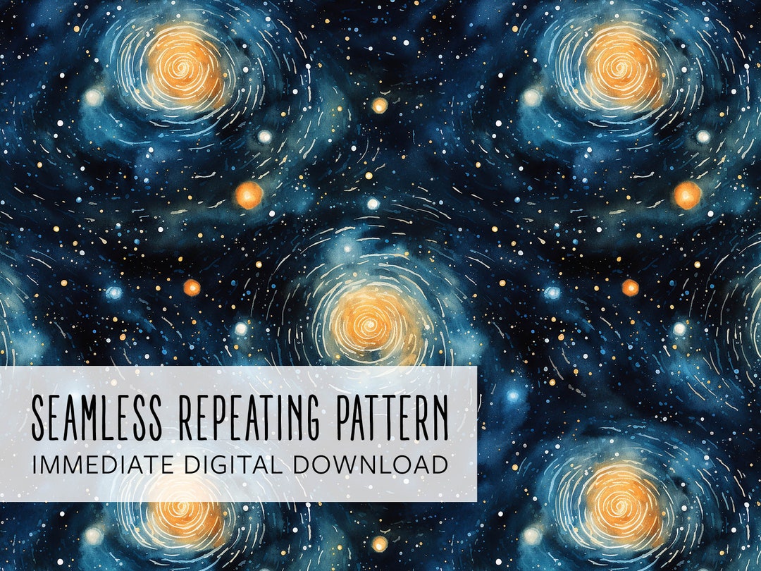 Starry Night Digital Seamless Pattern File - Etsy