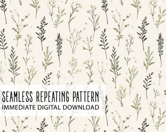 Dainty Leaves Foliage Digital Seamless Pattern File