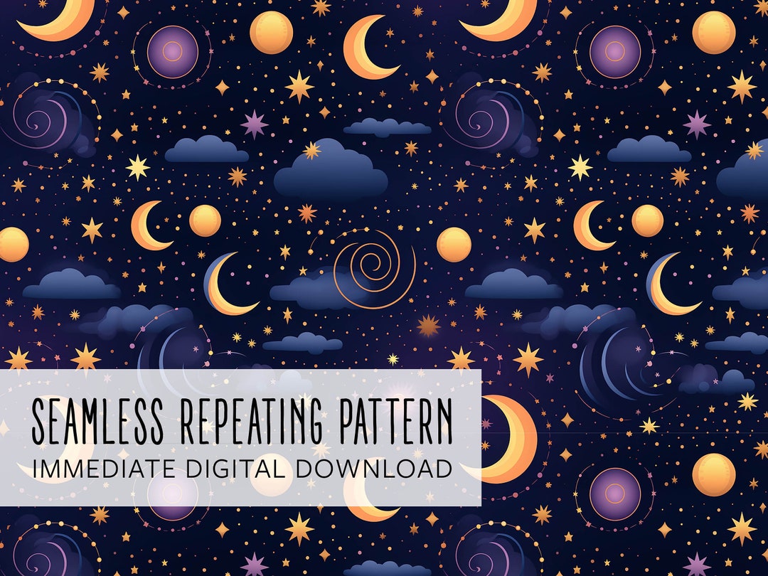 Night Sky Digital Seamless Pattern File - Etsy