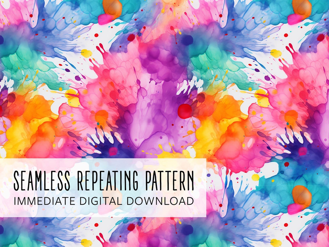 Vibrant Splatter Paint Digital Seamless Pattern File - Etsy