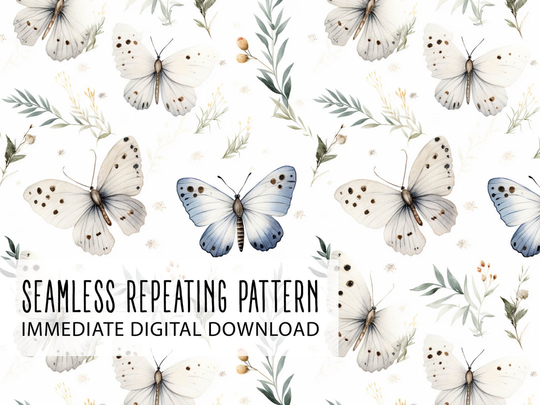 Butterfly Garden Digital Seamless Pattern File - Etsy