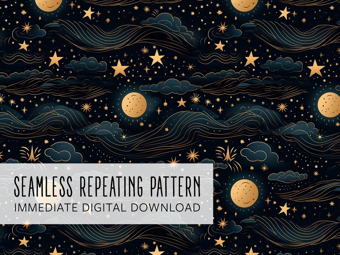 Night Sky Digital Seamless Pattern File - Etsy