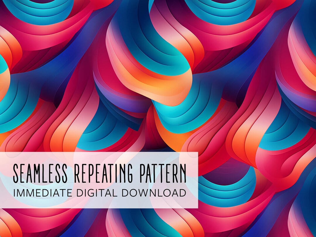 Vibrant Abstract Digital Seamless Pattern File - Etsy