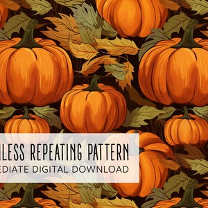 Archivo de patrones sin fisuras digitales de calabaza de otoño