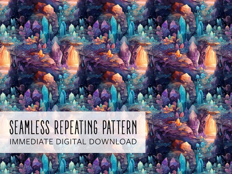 Vibrant Crystals Digital Seamless Pattern File - Etsy