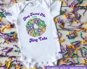 King Cake Baby Onesie: Mardi Gras Carnival Bodysuit