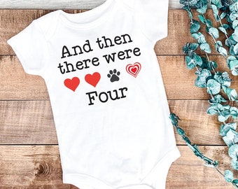 Baby Ankündigung Hundehalstuch "And Then There Were Five" - Schwangerschaftsgeschenk