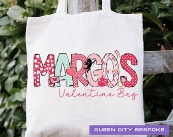 Personalized Valentine's Day Canvas Tote Bag: Party Favor Gift