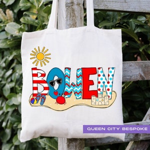 Personalisierte Jungen Strandtasche, Jungen Name Strand Tragetasche, Sommer Strand Spielzeug Tragetasche, Jungen Monogramm Sommer Pool Tasche, Jungen Pool Spielzeug Tragetasche