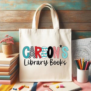 Cartable de bibliothèque personnalisé pour garçons, sac fourre-tout de bibliothèque pour enfants, cartable skater pour garçon
