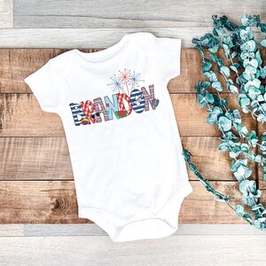 Macacão de bebê personalizado para o 4 de julho: roupa patriótica de verão para meninos