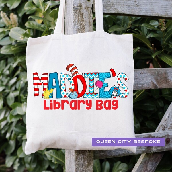 Library Book Bag Etsy