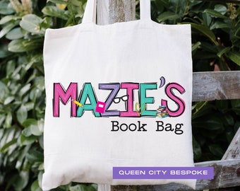 Personalized Library Book Tote Bag: Book Lover Gift