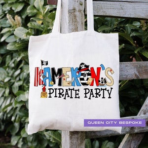 Pirate Birthday Party Favor Bags, Personalized Pirate Party Guest Bags, Pirate Treat Bags, Pirate Themed Birthday Party Supplies, Pirate Bag