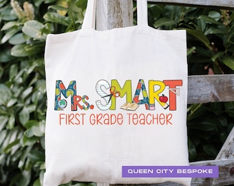 Personalized Teacher Tote Bag: Custom Name Gift