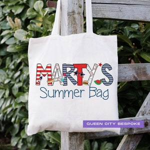 Personalisierte Kinder Sommertasche, Jungen Name Sommer Tragetasche, personalisierte Strand Spielzeug Tragetasche, Jungen Name Pool Tasche, Jungen Sommer Strandtasche
