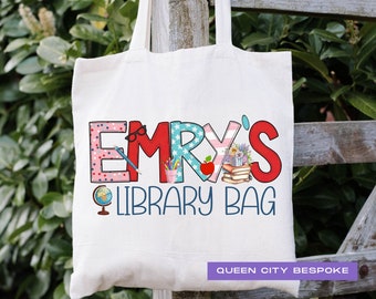 Bolsa de tela personalizada para biblioteca infantil: Mochila para niñas
