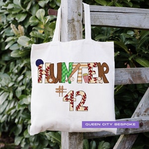 Personalisierte Baseball Tragetasche, Benutzerdefinierte Baseball Name Tragetasche, personalisierte Baseball Mama Tragetasche, T-Ball Namen Tasche, personalisierte T-Ball Tasche