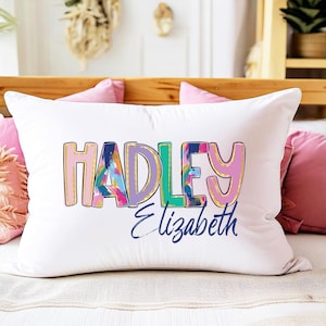 Colorful Name Pillow, Personalized Pillow, Girls Name Pillowcase, Sleepover Pillowcase, Pre-Teen Girl Gift, Teen Custom Bedding