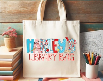 Personalisierte Kinderbibliothek Einkaufstasche: Kinderbuchtasche
