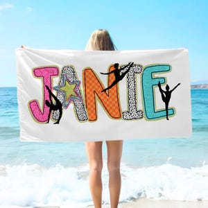 Personalized Dance Beach Towel, Dance Themed Pool Towel, Dancer Beach Towel, End of Year Dance Gift, Dance Teacher Gift, Dance Class Gift